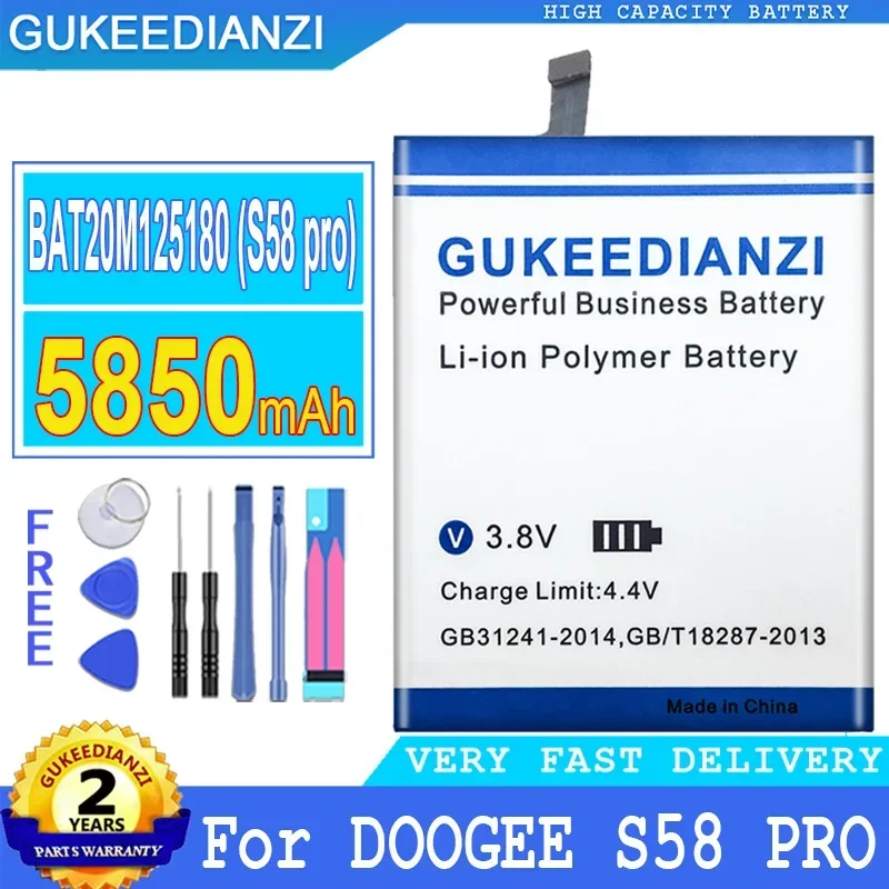 

GUKEEDIANZI Battery for DOOGEE S58 Pro, 5850mAh, BAT20M125180, S58Pro