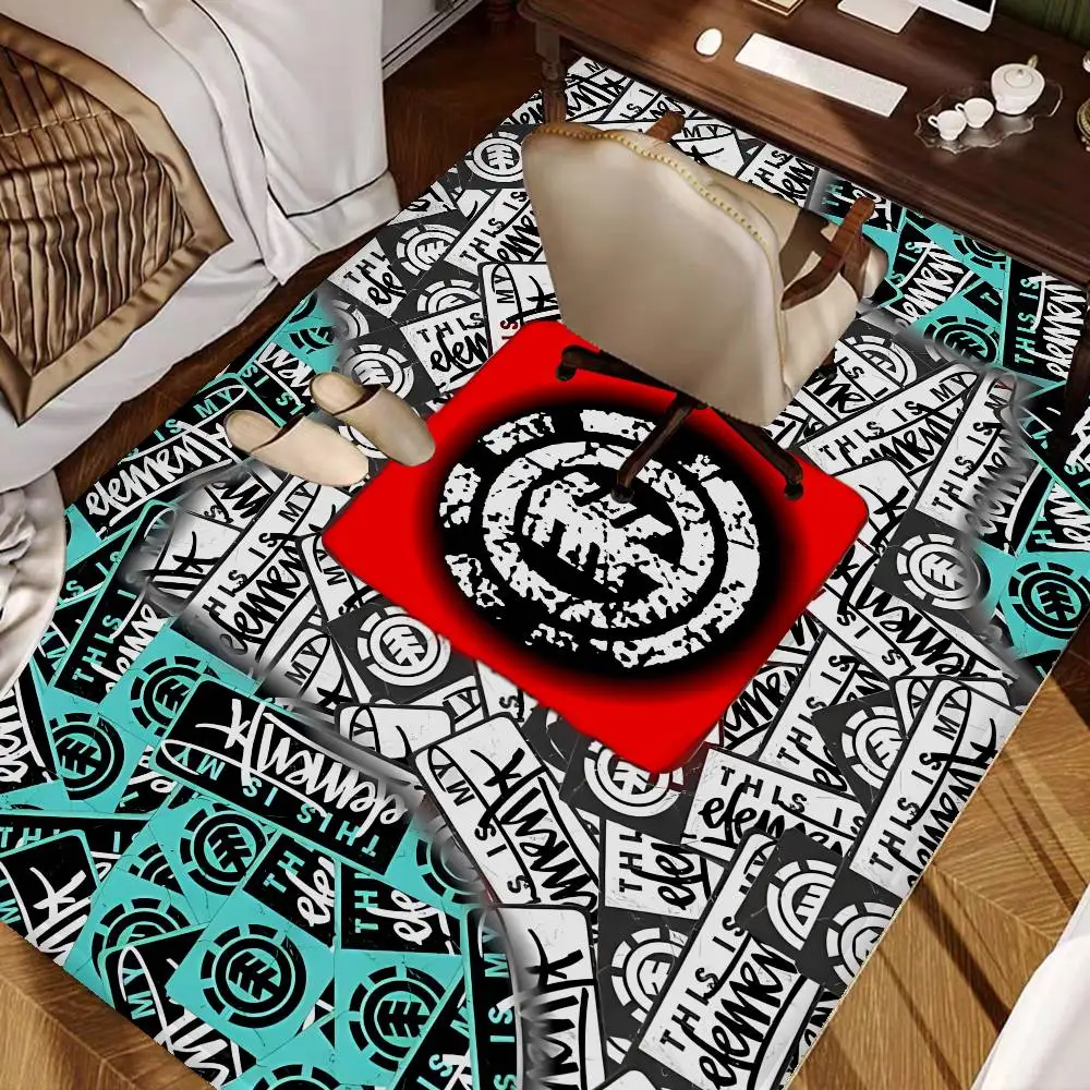 E-Element Skateboard Logo Floor Carpet Anti-slip Absorb Water Long Strip Cushion Bedroon Mat Welcome Rug