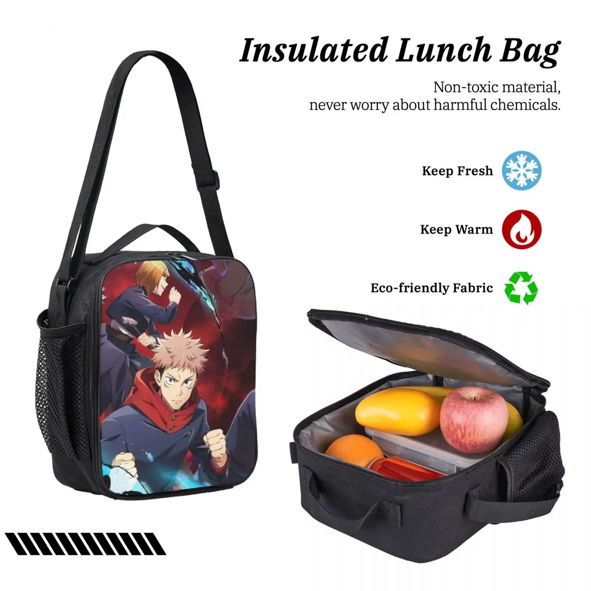 Megumi Besto Friendo Jujutsu Kaisen Sukuna 애니메이션 배낭 BookBag 학교 가방 어깨 가방 3ps 절연 점심 가방 연필 케이스