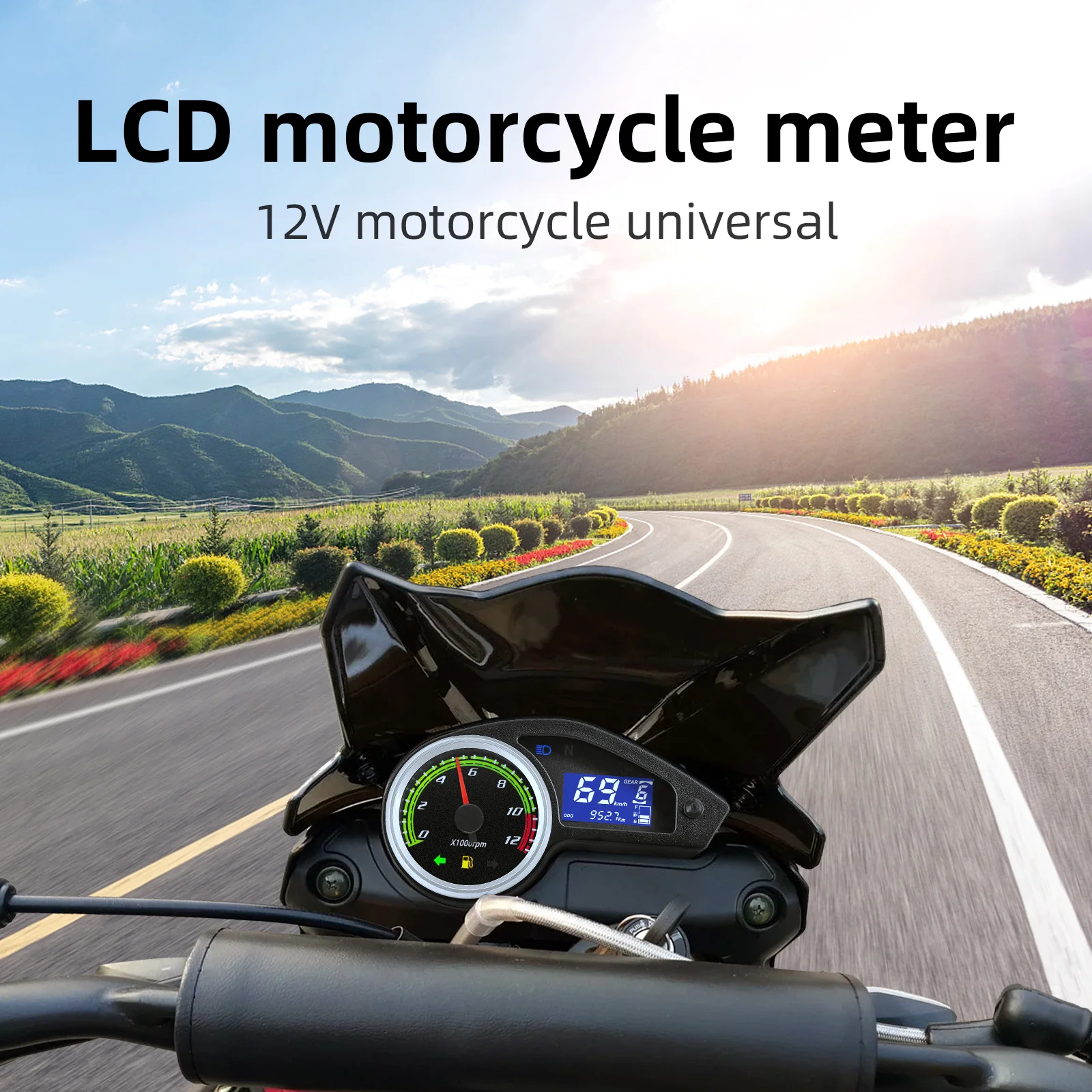 12V Motorcycle Speedometer RPM Tachometer Odometer Fuel Level Instrument For Universal Motorcycle For Brazil GY200 For Brazil CG