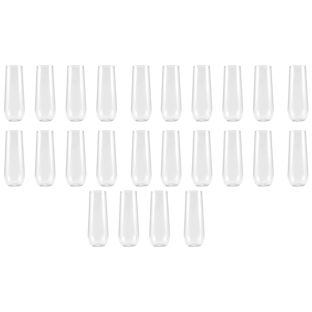 

24 Stemless Plastic Champagne Flutes - 9 Oz Plastic Champagne Glasses Clear Unbreakable Toasting Glasses Disposable for Wedding