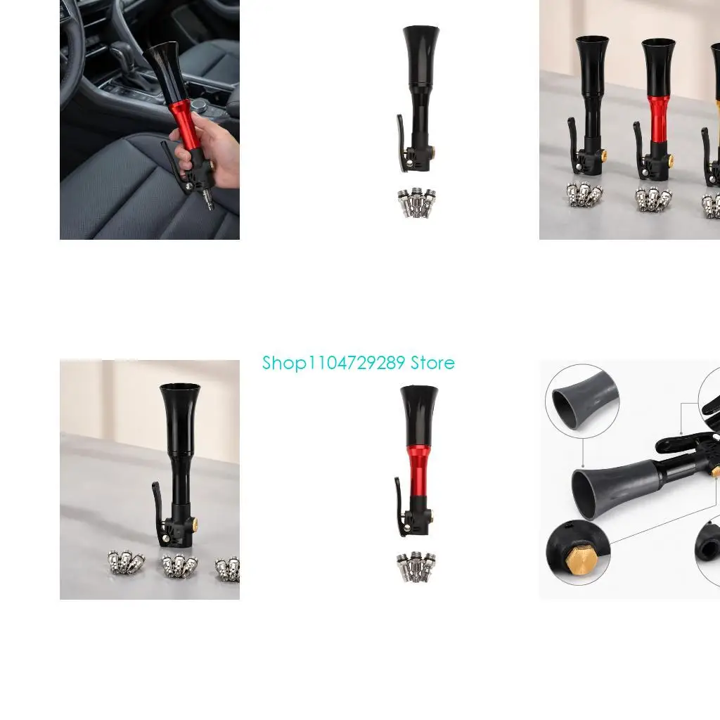 D8KE Car Dashboard Dust Cleaning Nozzle Tool with Lever Handle, Air Blow Detailing Tool 3 Couplers and Metal Body for Interior