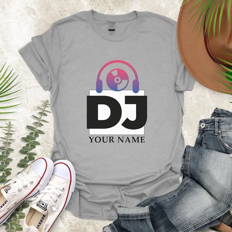 

Personalized DJ Logo T-shirt, Custom Music Shirt, DJ Your Name Funny Sweat shirt