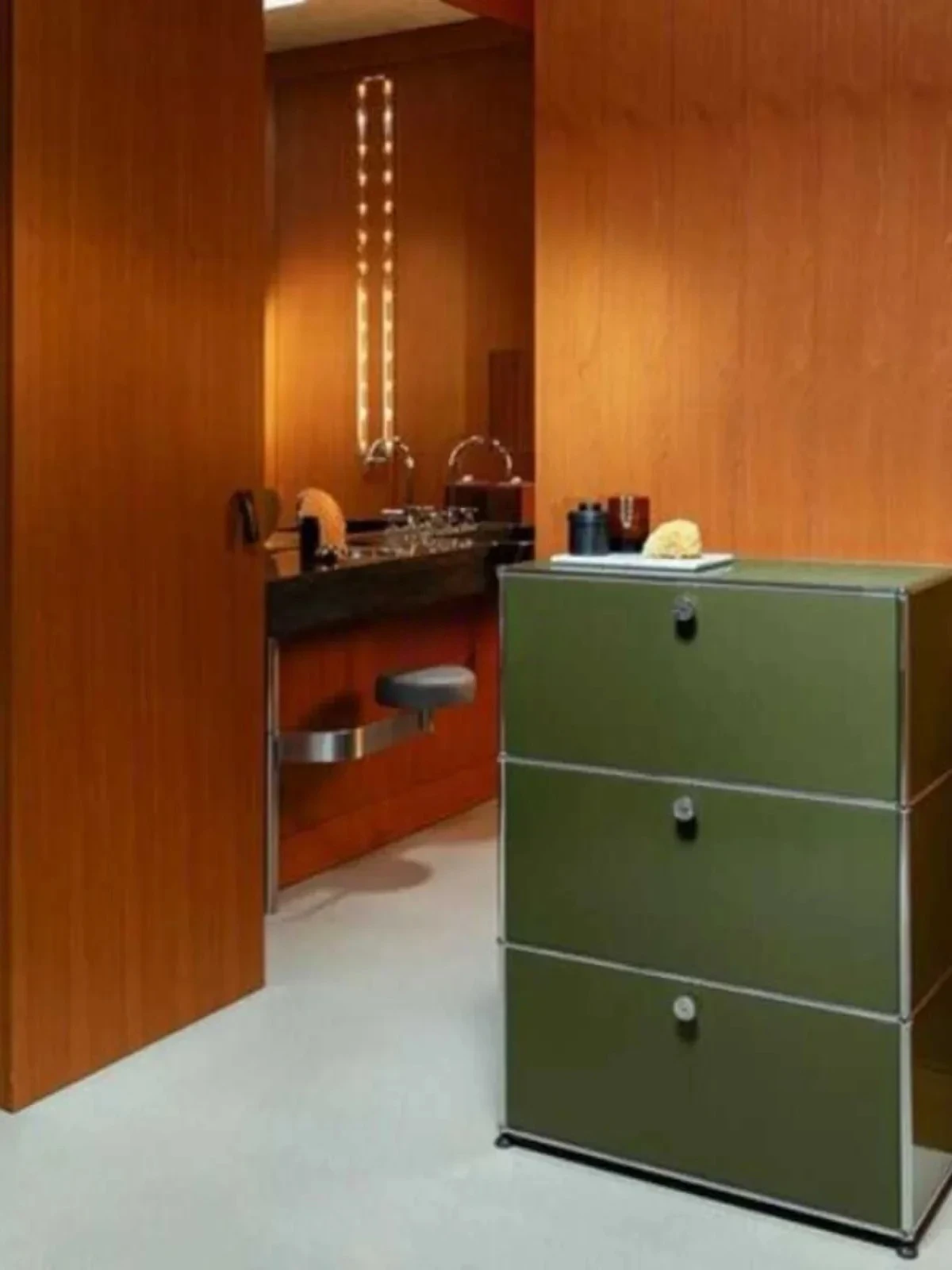 Hot selling online metal bedside   , Korean style combination cabinet with few storage modules on the side, side cabinet