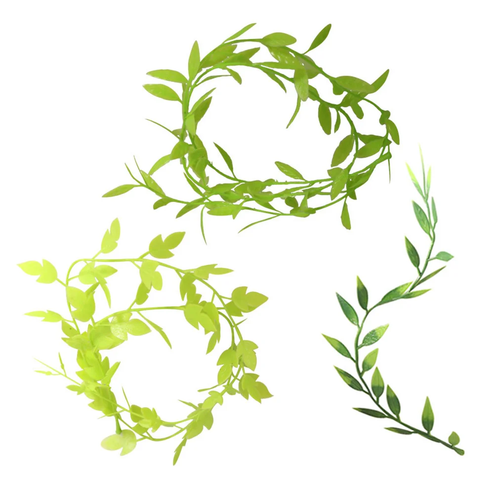 

3Pcs Miniature Vines Faux Greenery Garland Realistic Artificial Leaf Garland Garden Scene Decoration for Dollhouse