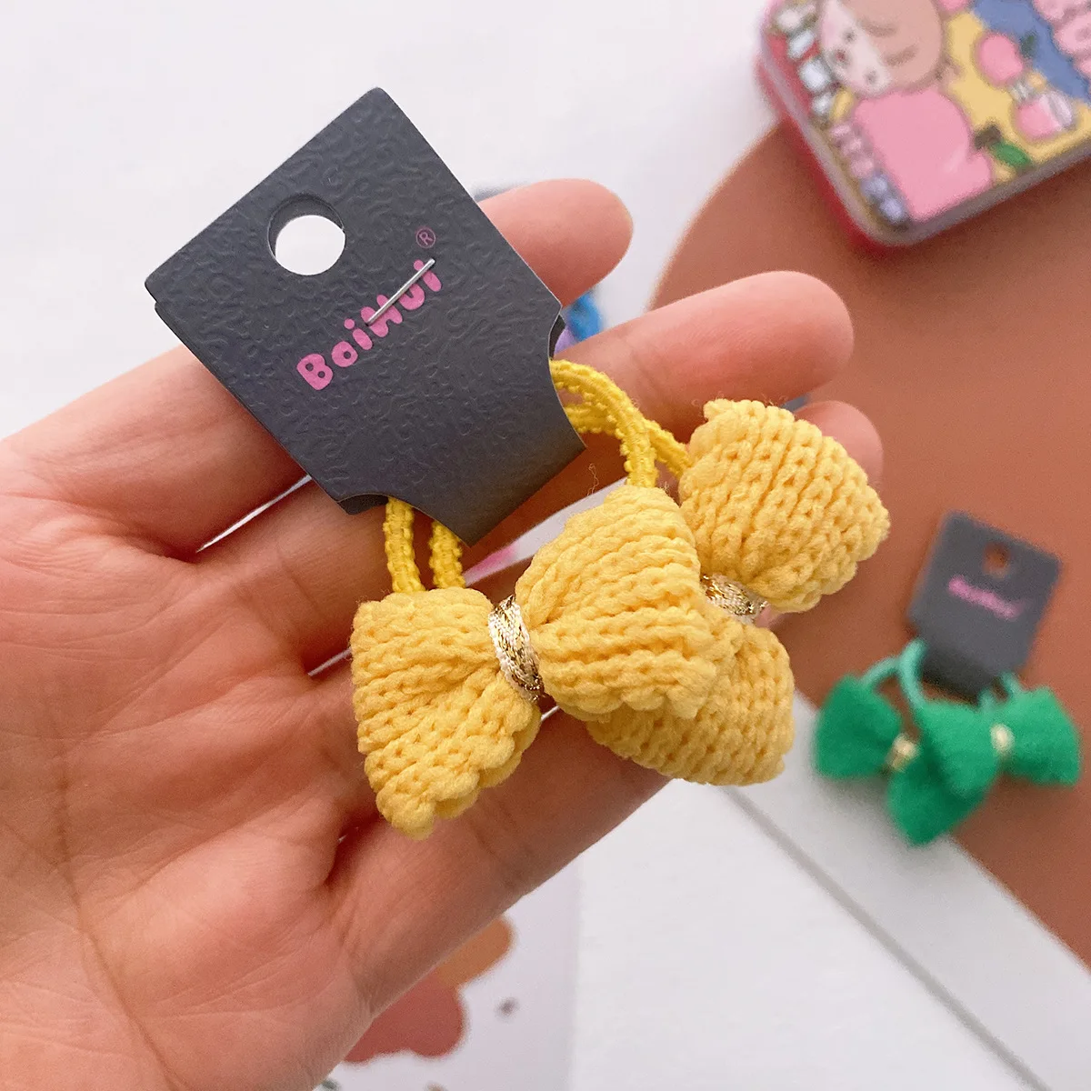 Elástico de cabelo grosso de inverno, faixas de cabelo coreanas de alta elasticidade, antiderrapante, cor doce, acessórios para cabelo de meninas