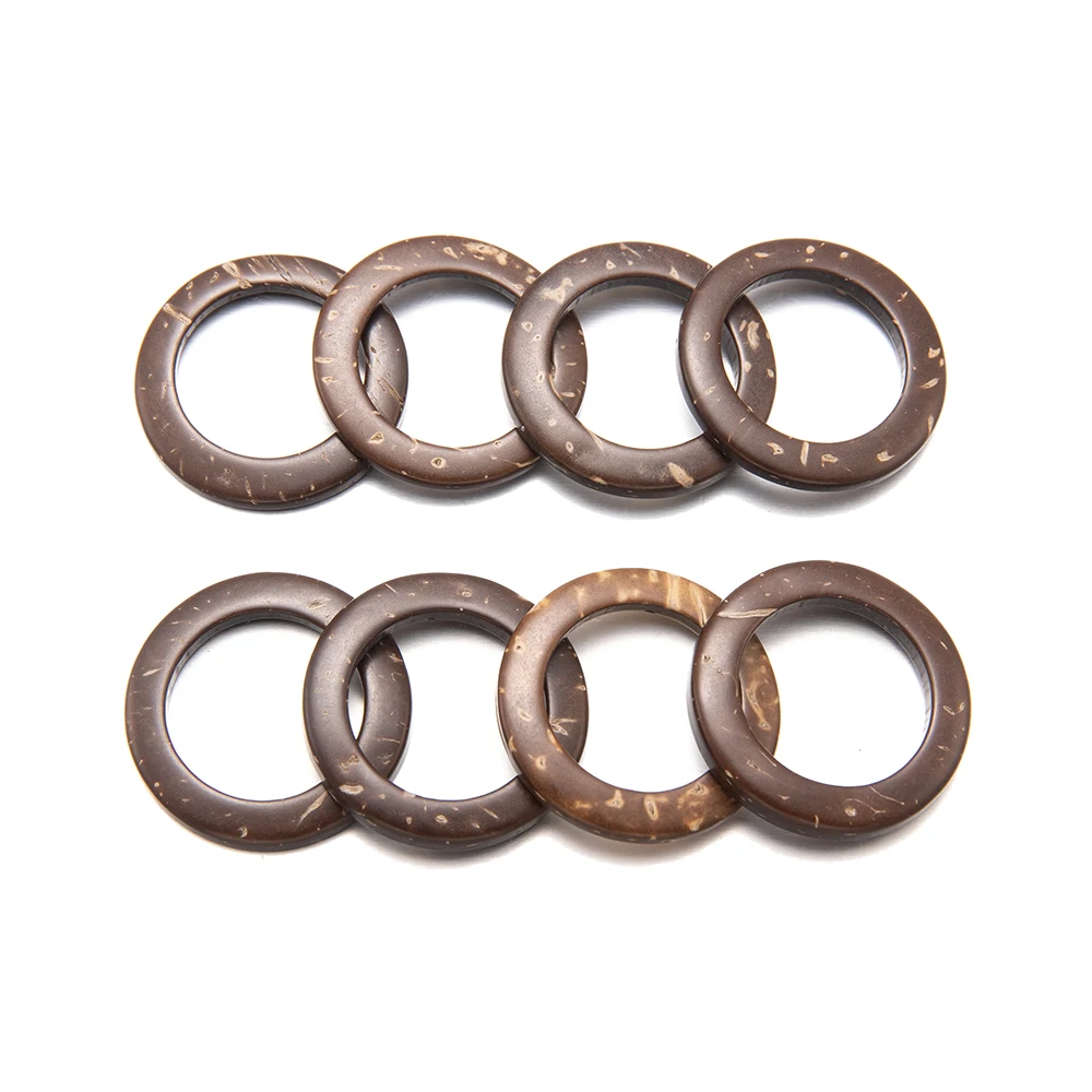 10pcs Natural Coconut Shell Round Button Charm Circle Pendant Wood Fastener Ornament For DIY Jewelry Accessory Making Supplies