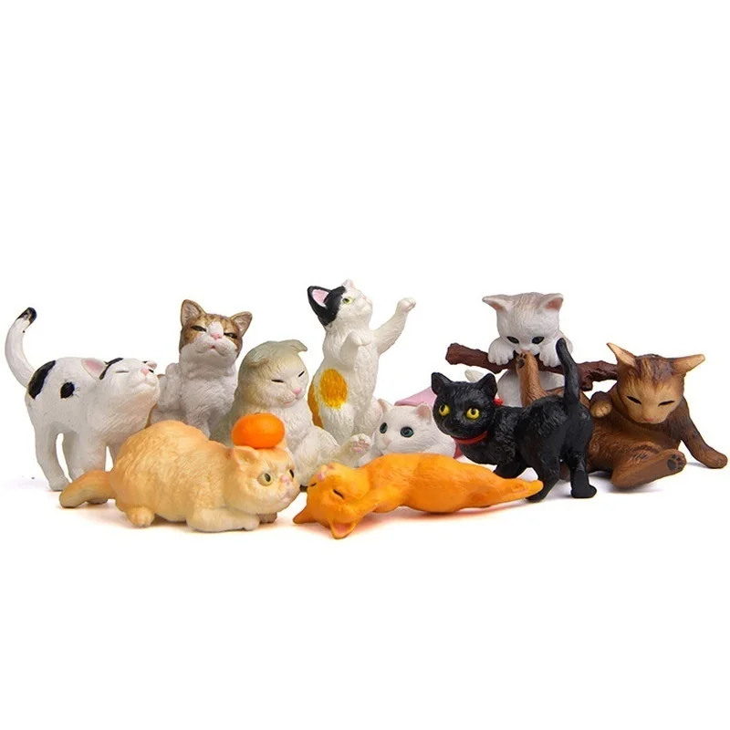 10 Pcs Cat Colorful Creative Landscaping Doll Miniature da giardino in miniatura Figurine Home Decor