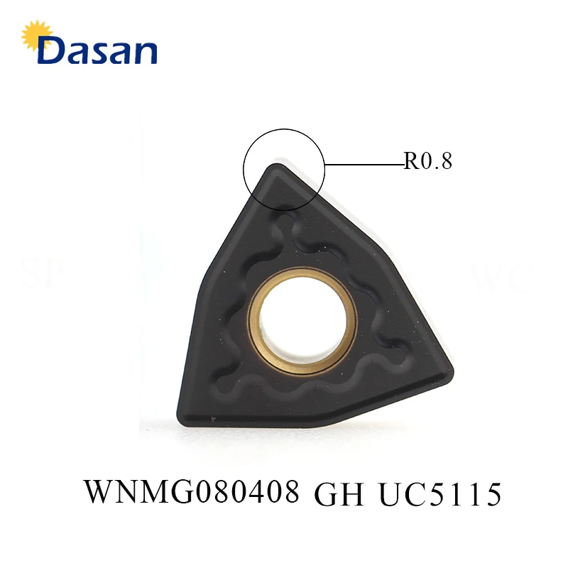 10 قطعة WNMG080408 GH UC5115 كربيد WNMG080404 CNC مخرطة تحول عالية الجودة شفرة أداة القاطع لوحة للمعادن الحديد الزهر