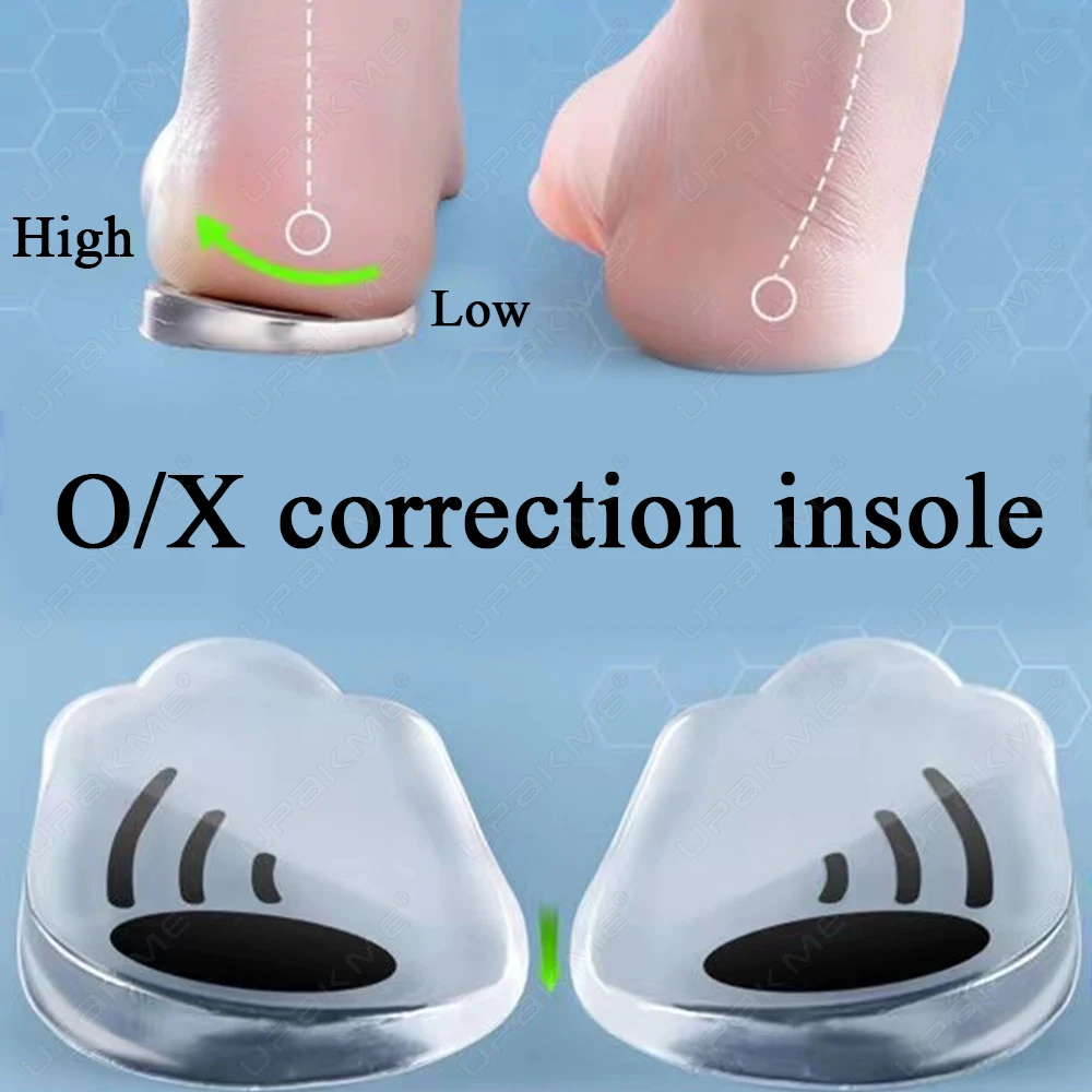 2Pcs Orthopedic O/X-type Legs Corrector Magnetic Silicone Insoles Valgus Varus Plantar Fasciitis Magnet Massage Foot Care Insole