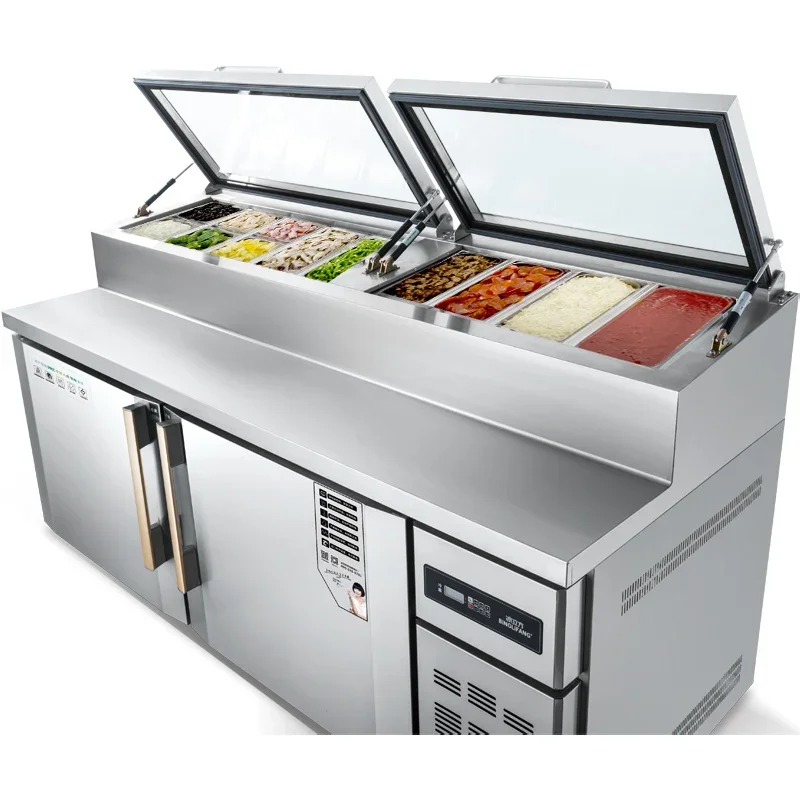 Pizza Sandwich Preparation Table Refrigerated Commercial Counter Salad Refrigerator Salad Refrigeration Equipment