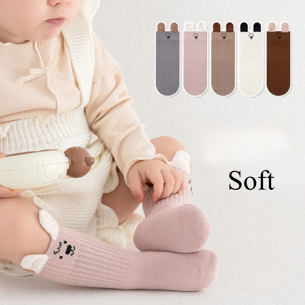 

Длинные детские носки, милые носки с мультяшным рисунком, носки средней длины для новорожденных, мягкие теплые носки для малышей, высокие носки до колена для девочек и мальчиков