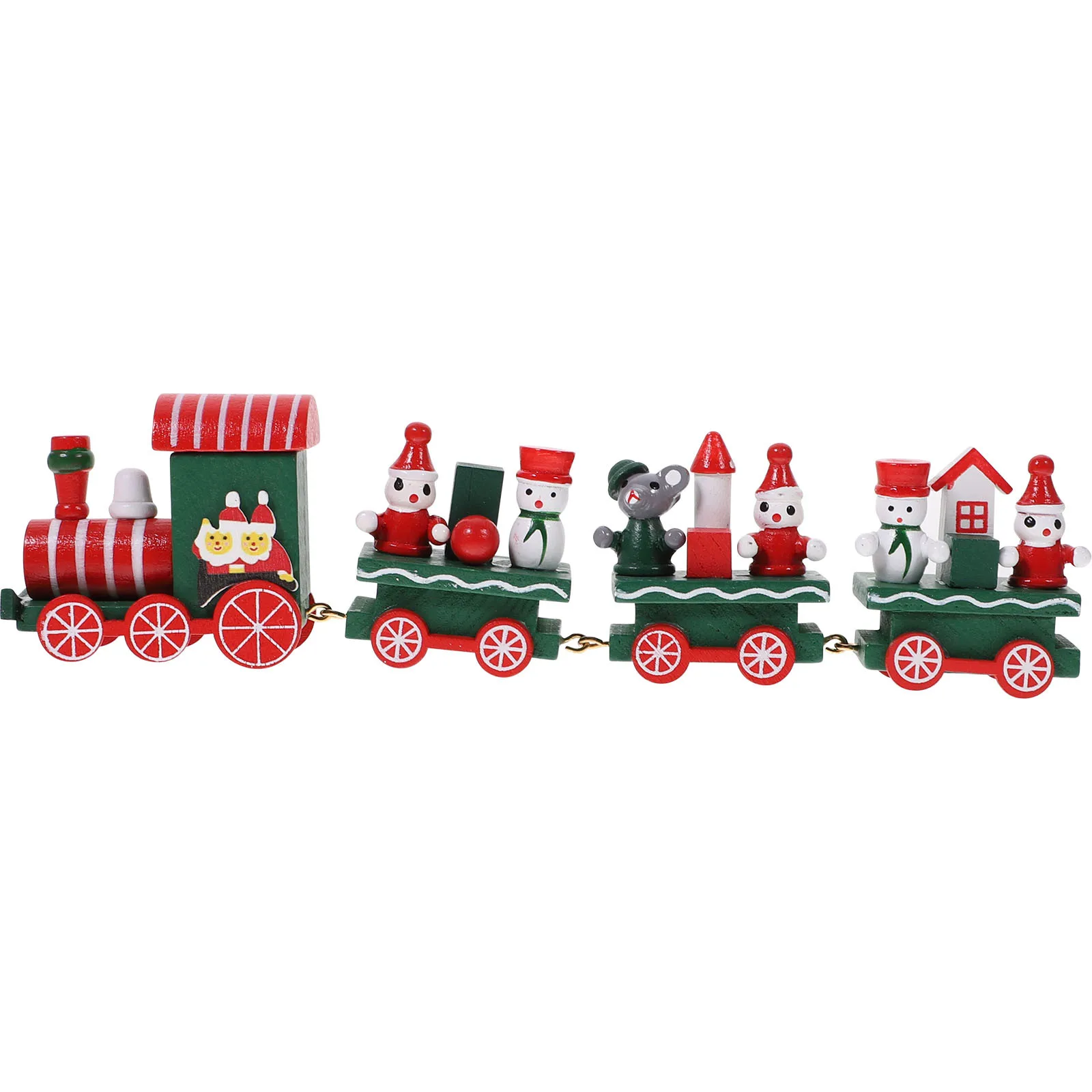 

Wooden Xmas Train Ornament Light Weight Christmas Desktop Decoration for Home Table Festival Centerpiece Creative Xmas Adornment