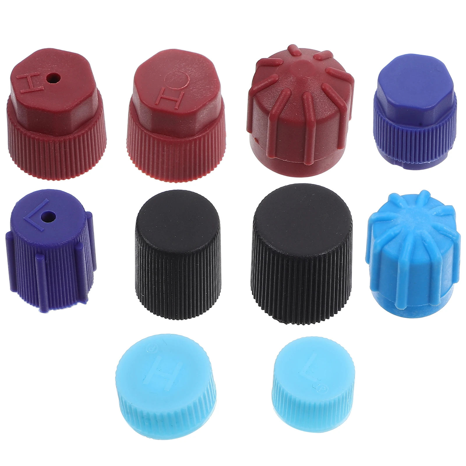 

10pcs Charging Port Dust Cap Air Conditioner Cover Servicing Plastic Car Protection Valve Core Kit Efficient Maintenance