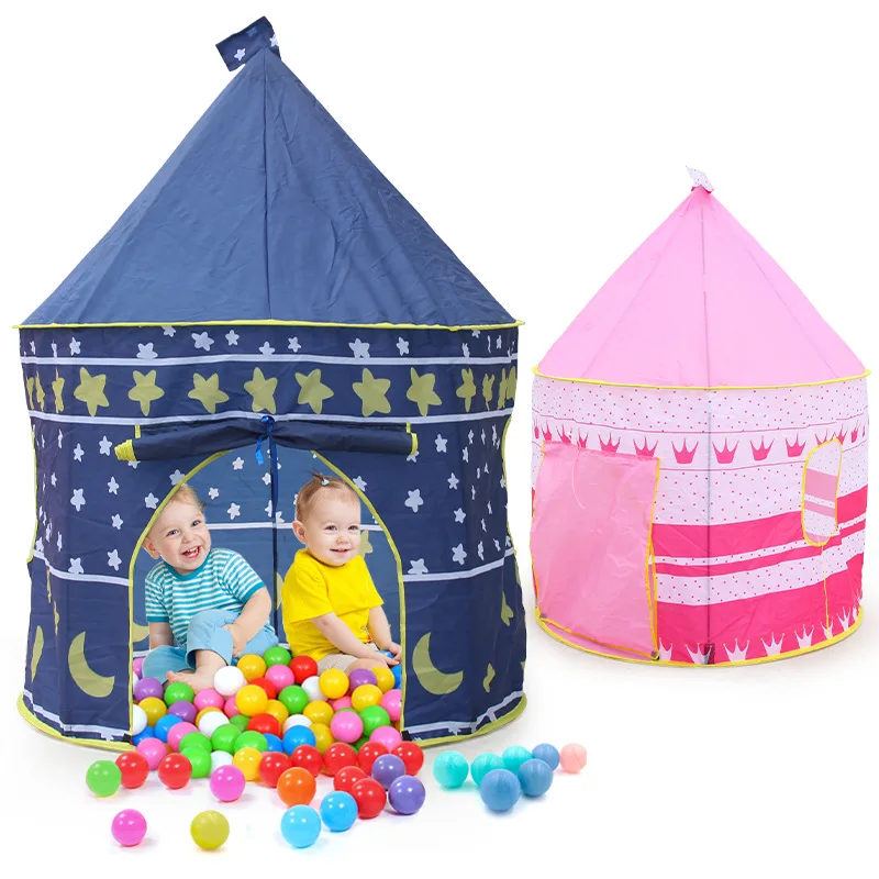 Kinder zelt tragbare faltbare Falt spiel zelt Baby Spielhaus große Mädchen Prinzessin Prinz Schloss Outdoor Spielzeug Jungen & Mädchen