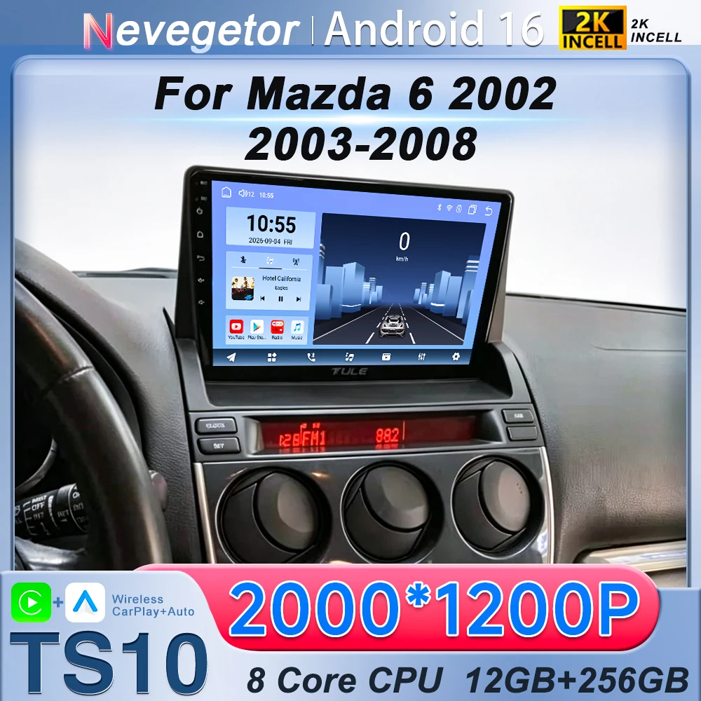 For Mazda 6 2002 2003 2004 2005 2006 2007 2008 WIFI TS10CPU Android 16 All In One Car Multimedia Player Intelligent System