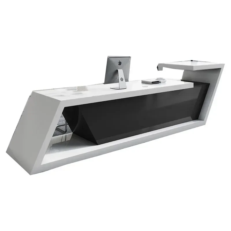 Painted Front Desk Counter Stylish Simple Checkout Reception Consultation Table for Educational Institutions Modern Bar