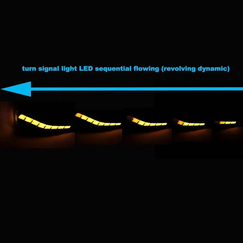 Sequential LED Turn Signal Lights for Infiniti Q50, Q60, Q70, QX30, QX50, QX60, QX70 - Replacement DRL for Nissan Skyline 2015-1