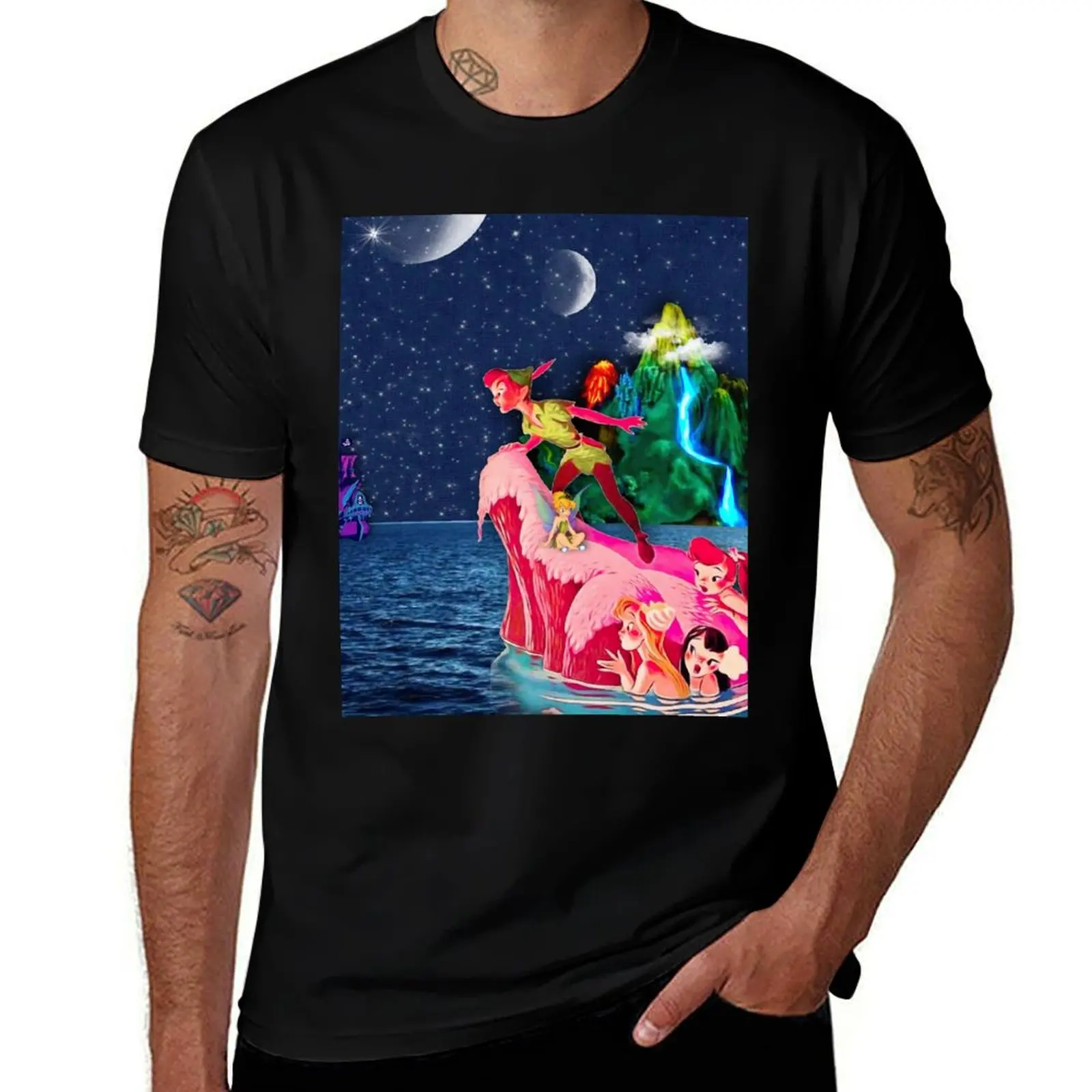 

PETER PAN AND THE SIRENS T-Shirt cotton t shirts man 100% t shirt custom print t shirts for man cotton T-Shirt