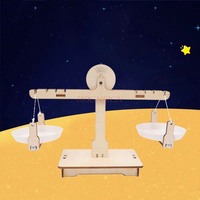 1set DIY Wooden Assembly Balance Scale Science Teaching Scale Educational Balancing Toy for Students