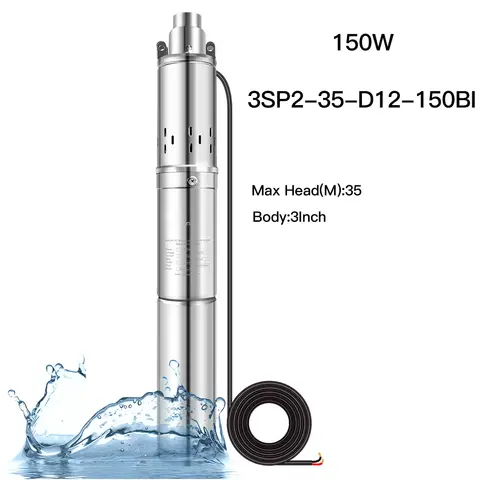 내장형 컨트롤러가있는 750W 370W 150W 48V24V12V 깊은 우물 펌프 태양열 잠수정 펌프 최대 흐름 2T/H PV 농업 워터 펌프