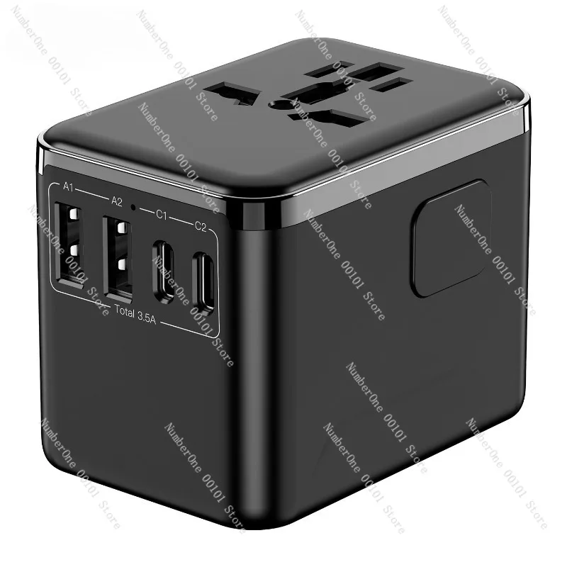Universal Travel Adapter Plug,New Multi-Functional Fast Charging Socket with 2A2C Ports 3.5A Output,Global Converter