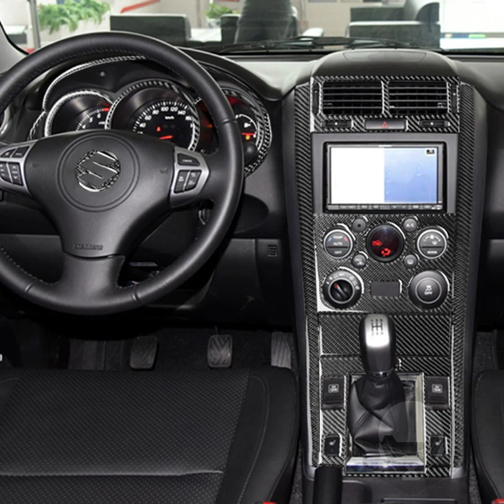 For Suzuki Grand Vitara 2006-2013 Car Complete set Frame Trim Real Soft Carbon Fiber Interior Accessories Decoration Stickers