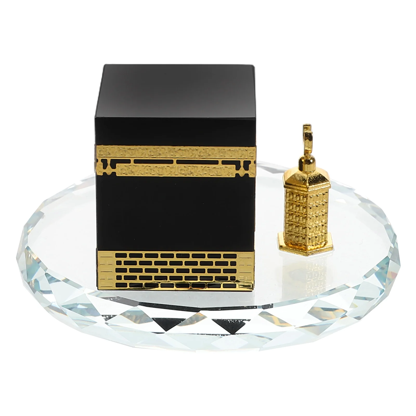 

Round Crystal Islamic Architecture Handicraft Home Decor Table Vehicle Saudi Arabia Souvenir Crystal