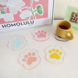 1 PCS Clear Acrylic Cat Claw Coaster Heat Insulated Pad Reusable Cup Holders Cute Kitchen Home Accessories