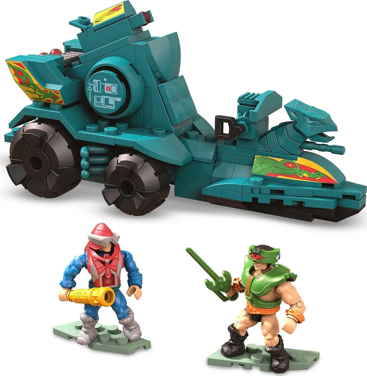 Mega Construx Motu Land Shark Attack & Battel Ram Fahrzeug Mini-Actionfigur