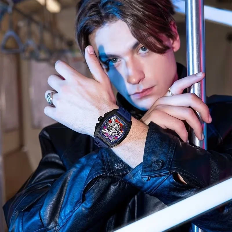4-Piece Men's Quartz Watch - Fashion Wristwatch, with a Set of Ring, Necklace and Bracelet.