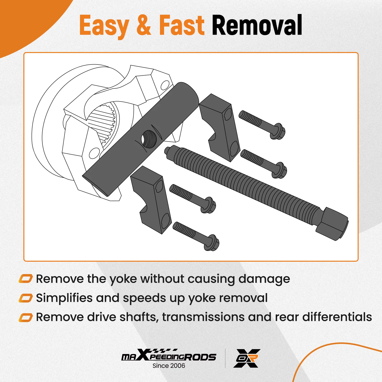 

Heavy Duty Yoke Puller Semi Truck Yoke Remover Tool Kit for Spicer Meritor 10803