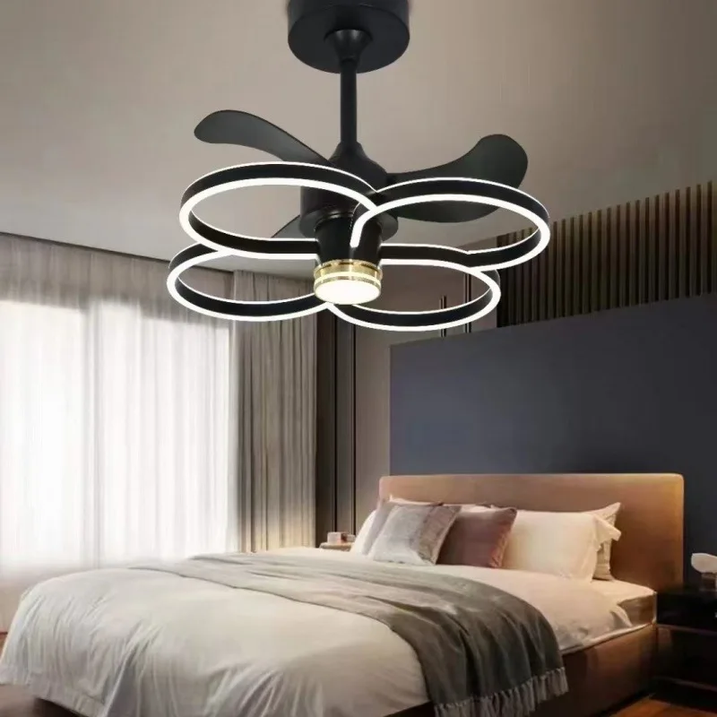 Modern LED Nordic Ceiling Fan Light 60 63cm Dining Room Bedroom LED Integrated Invisible 110V 220V Fan Light