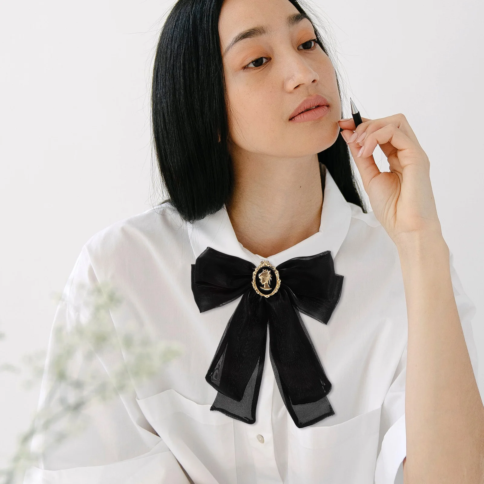 خمر القوس بروش للنساء الباروك نمط كبير Bowknot دبوس الملابس الأنيقة بروش انفصال ربطة القوس فيونكة التلبيب التبعي