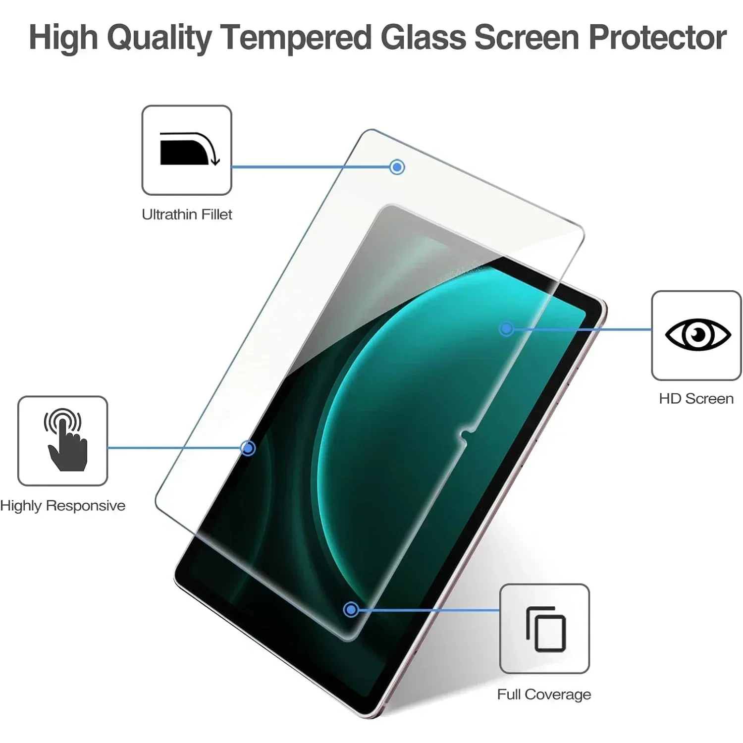 Protector de pantalla para tableta, película protectora de vidrio templado para Samsung Galaxy Tab S9 FE A9 Plus A9 +, SM-X110 X210 X510 X610, 3 unidades