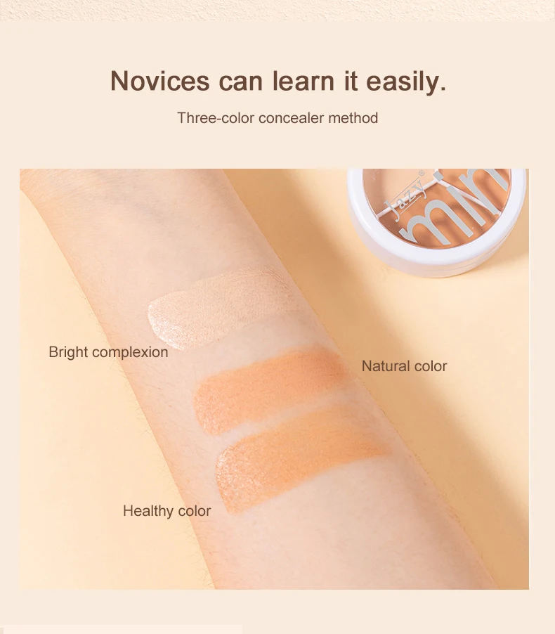 พาเลทคอนซีลเลอร์เนื้อครีม 3-in-1 ปกปิดเต็มที่ ควบคุมความมัน ติดทนนาน สำหรับจุดด่างดำ รอยแดง และรูขุมขน ใช้เป็นไพรเมอร์และคอนทัวร์ได้