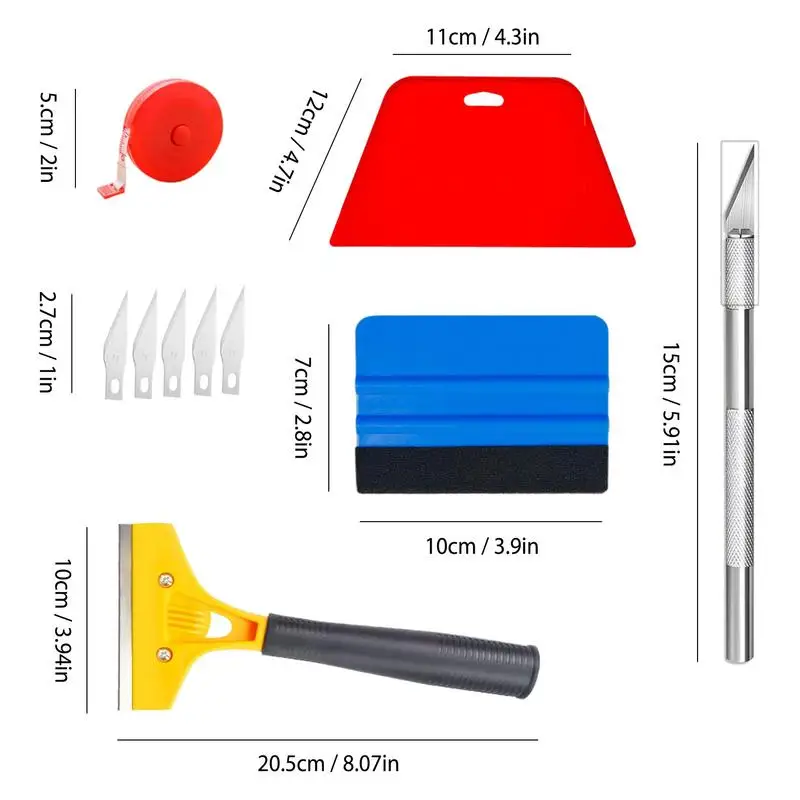 Werkzeugsätze zum Glätten von Tapeten, Handwerkzeug-Anwendungs-Sets, tragbare Fahrzeug-Fenstertönungsfolie, Werkzeuge für Schallschutzmatten im Auto