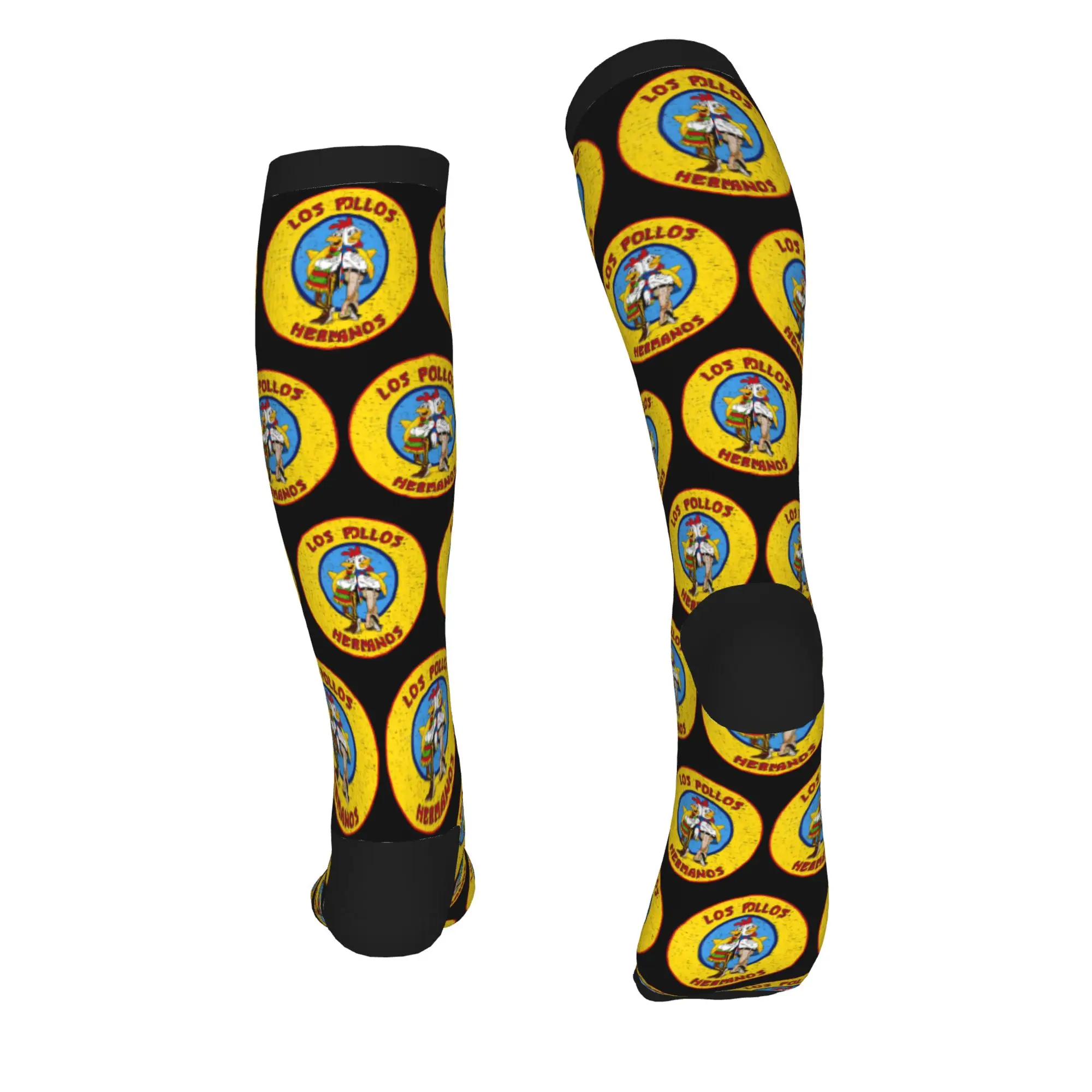Los Pollos Hermanos Men's Sports Compression Socks Funny  Breaking Chicken Brothers Bad Spring Summer Autumn Winter Dress Socks view 3