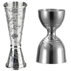 New Bar Bell Jigger 2oz 1oz Cocktail Jigger Measuring Jigger for Bartending Shot Pourer Double Jigger tools shaker Cup