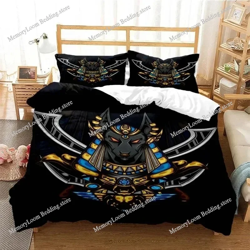 

3D Print Ancient Egypt Egyptian God Egyptian Anubis Bedding Set Duvet Cover Comforter Bed Single Twin Full Queen Kids Girl Boys