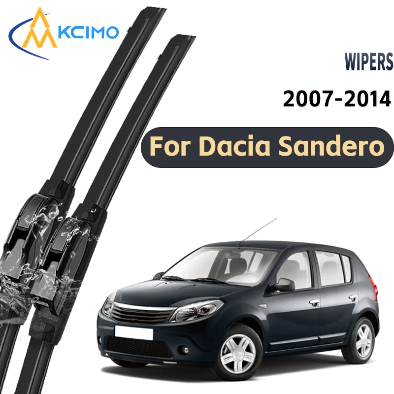 

All-Weather Windshield Wiper Blades For Dacia Sandero B90 2007-2014 Beam Wiper Arm Streak Free Auto Accessories Front Window Car