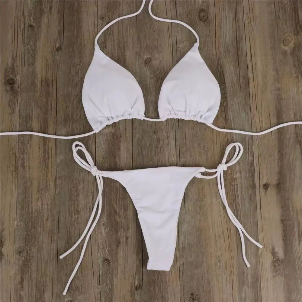 Nieuwe Mode Harajuku Bedrukte Badkleding Bikini Set Spons Gewatteerde Borst Driepunts Verstelbaar Badpak Vrouwen Sexy En Schattig