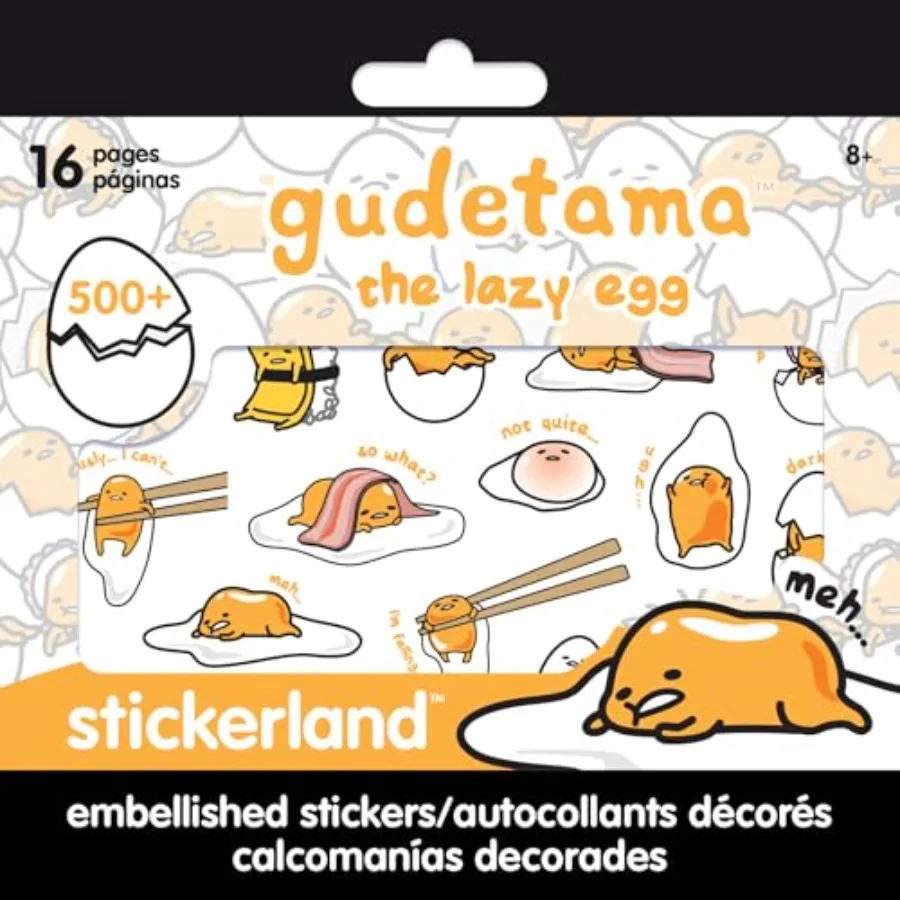 Gudetama Stickerland Multi-Substrate Sticker Pad - 16 Page