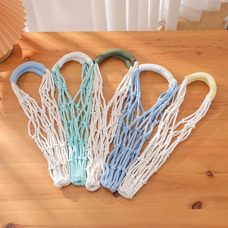Hot Sale Portable Coffee Cup Bag Hollow Out Bottle Bag Practical Mugs Bag Foldable Water Bottle Bags Woven Net Bag Cup Cover