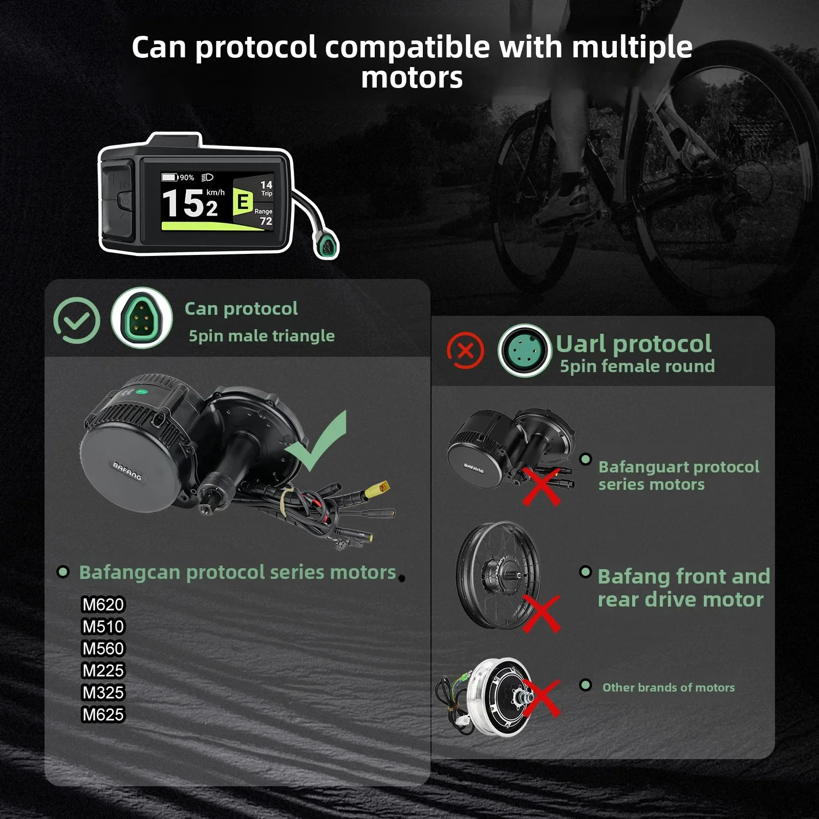 Strumento motore DPC080 per motore centrale con protocollo CAN M620 510 620 560 BBS