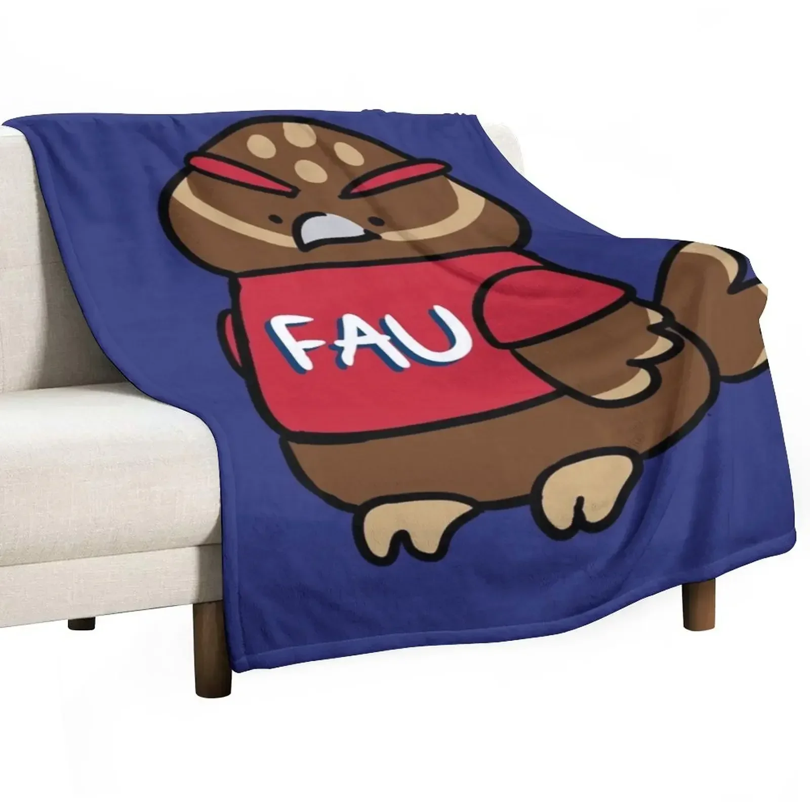 Owlsley the Owl - Florida Atlantic University Throw Blanket Decorative Beds Bed Travel Thin Blankets