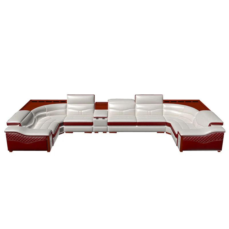 

#Modern Simple U-Shaped Leather Sofa with Bluetooth Audio & Massage Feature for Home Living Room Small or Large Apartments Set
