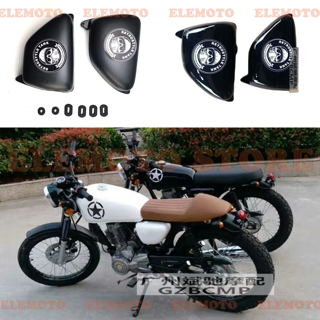 Motorcycle Vintage Plastic Left Right Side Cover Black White Blue Replacing Part for Honda CG125 CG110