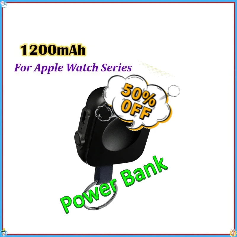 

Magnetic Wireless Power Bank For Apple Watch Series Type C L Cable Fast Charger Portable Mobile Power Bank 1200mAh