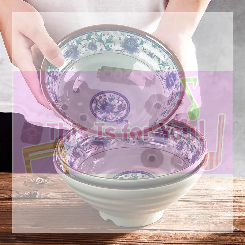 Melamine Noodle Bowl Household Plastic Tableware Restaurant Commercial Ramen Salad Bowl Thickened Not Easily Broken Soup Bowls
